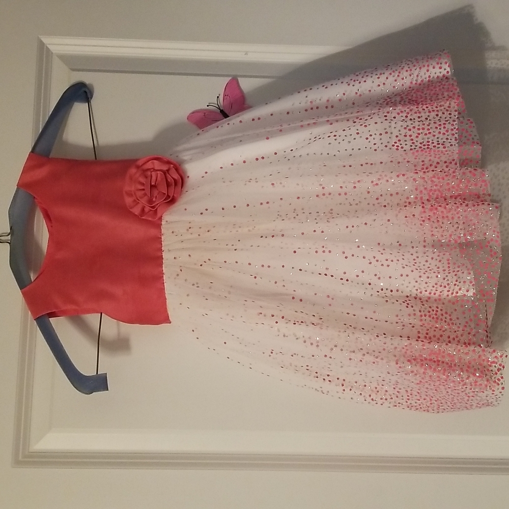 2T Pink White and Silver dress